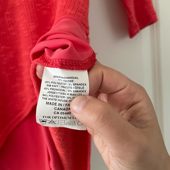 Sympli Layered Rib Knit Sweater Tunic Asymmetrical Coral - Picture 4 of 5